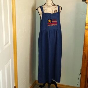 Vintage LightHouse Apparel Denim Maxi Dress Lagenlook Comfy Size Medium
